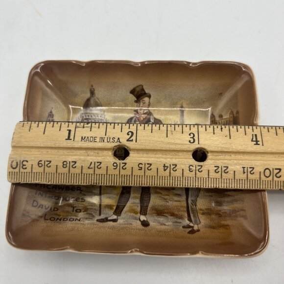Charles Dickens Trinket Dish Brown 4" David Copperfield Micawber London British - Picture 8 of 16